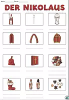 Vorschau - Arbeitsblätter - Wörterliste "Der Nikolaus" Advent - mit Wörtertabelle - DaZ / DaF / Deutsch - Seite 1