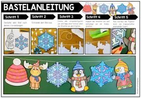 Vorschau - Mal- und Bastelvorlagen - Winter-Girlande - Bastelprojekt - Seite 2