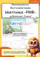 Vorschau - Arbeitsblätter - Wortbaustein FAHR - FAHRrad-Worttraining - Deckblatt