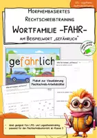 Vorschau - Arbeitsblätter - Wortfamilie FAHR - geFÄHRlich-Worttraining - Deckblatt
