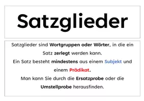 Vorschau - Poster - Satzglieder Merkblätter/ Tafelmaterial - Seite 1