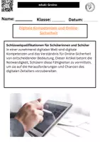 Vorschau - Merkblätter - Digitale Kompetenzen und Online Sicherheit - Deckblatt