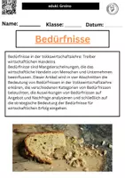 Vorschau - Merkblätter - Bedürfnissee in der Volkswirtschaftslehre: Treiber wirtschaftlichen Handelns - Deckblatt