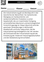 Vorschau - Merkblätter - Die Industrialisierung Auswirkungen - 5 Merkblätter + Bilder - Seite 1