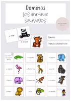 Vorschau - Stationenlernen - Les animaux sauvages Domino Tiere - Deckblatt