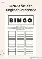 Vorschau - Arbeitsblätter - Bingo für den Englischunterricht - Deckblatt