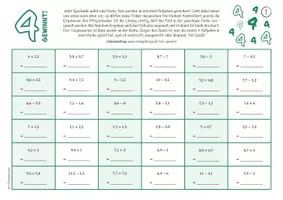 Vorschau - Arbeitsblätter - Addition & Subtraktion von Dezimalzahlen - Spiel - Seite 1