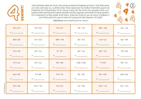 Vorschau - Arbeitsblätter - Addition & Subtraktion von Dezimalzahlen - Spiel - Seite 3