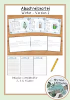 Vorschau - Stationenlernen - Abschreibkartei Winter + Schreibblätter (Version 2 - Groß- und Kleinschreibung) - Deckblatt