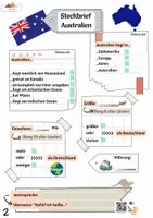 Vorschau - Arbeitsblätter - Materialpaket Steckbrief Australien differenziert mit Lösungen - Deckblatt