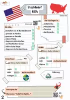 Vorschau - Arbeitsblätter - Materialpaket Steckbrief USA differenziert mit Lösungen - Deckblatt