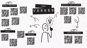 Vorschau - Interaktives Material - Les verbes irréguliers - Digitale Übungen - QR_Codes - Deckblatt