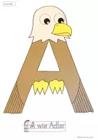 Vorschau - Mal- und Bastelvorlagen - Buchstabentier A wie Adler – Buchstabenheft Grundschule (Klasse 1) | Buchstabeneinführung, Bastelvorlage & Anfangsunterricht - Seite 1
