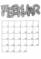 Vorschau - Poster - Kalender Monate - Blanko, bunt, mit Muster für Termine oder Geburtstage - Seite 3
