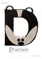 Vorschau - Mal- und Bastelvorlagen - Buchstabentier D wie Dachs – Buchstabenheft Grundschule (Klasse 1) | Buchstabeneinführung, Bastelvorlage & Anfangsunterricht - Seite 1