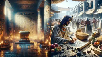 Vorschau - Arbeitsblätter - Ägyptische Hieroglyphen: Heilige Inschriften oder alltägliche Notizen? Altes Ägypten Einstieg + Text + EWH problemorientiert - Deckblatt