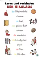 Vorschau - Arbeitsblätter - Lesen und verbinden "Der Nikolaus" Advent - DaZ / DaF / Deutsch - Seite 1