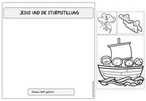 Vorschau - Arbeitsblätter - Minibuch: Jesus und die Sturmstillung (schneiden/kleben/malen) - Seite 2