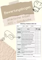 Vorschau - Test - Bewertungsbogen fachpraktische AES-Einheit - Schulküche - Deckblatt