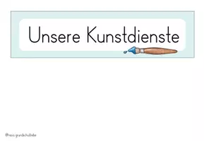 Vorschau - Aufgabenkarten - Kunstdienste - Organisation Kunstunterricht - Seite 1