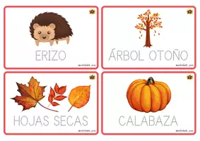 Vista previa - Unidades / Secuencias / Situaciones de Aprendizaje - TARJETAS OTOÑALES DE LECTOESCRITURA - página 1