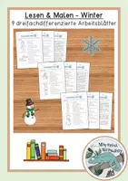 Vorschau - Arbeitsblätter - Lesen und Malen Winter-Set 3fach-differenziert - Deckblatt