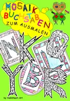 Vorschau - Mal- und Bastelvorlagen - Mosaik-Buchstaben-Ausmalbilder - Deckblatt