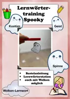 Vorschau - Mal- und Bastelvorlagen - Spooky Lernwörter schreiben Klasse 1-4 Deutsch - Deckblatt