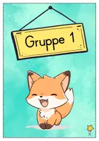 Vorschau - Bildkarten - Gruppenschilder + Stationsschilder - Fuchs für die Fuchsklasse - Seite 1