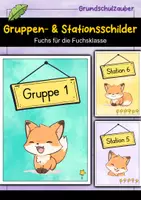 Vorschau - Bildkarten - Gruppenschilder + Stationsschilder - Fuchs für die Fuchsklasse - Deckblatt