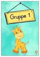 Vorschau - Bildkarten - Gruppenschilder + Stationsschilder - Giraffe für die Giraffenklasse - Seite 1