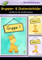 Vorschau - Bildkarten - Gruppenschilder + Stationsschilder - Giraffe für die Giraffenklasse - Deckblatt