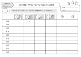 Vorschau - Arbeitsblätter - Geld: Geldbeträge verschieden legen - Seite 2