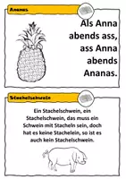 Vorschau - Bildkarten - Zungenbrecher (Lesekartei) - Seite 1