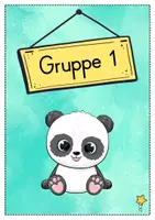 Vorschau - Bildkarten - Gruppenschilder + Stationsschilder - Panda für die Pandaklasse - Seite 1