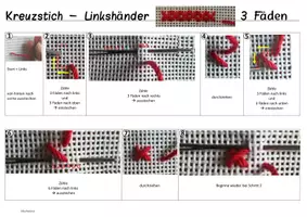 Vorschau - Bildkarten - Sticken Lernkarte Kreuzstich für Rechts- und Linkshänder - Seite 3