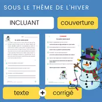 Aperçu - Feuilles d'exercices - Hiver Bonhomme : Texte Narratif 2e année - Page 1