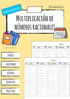 Vista previa - Hojas de trabajo - Multiplicación de números racionales - Deberes - Portada