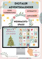 Vorschau - Spiele - Anpassbarer 🎄digitaler interaktiver Adventskalender 🎁 sofort einsetzbar ⭐ 1. - 4. Klasse - Viel Spaß! - Deckblatt