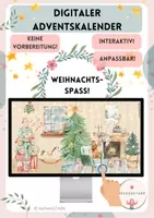 Vorschau - Spiele - Anpassbarer 🎄digitaler interaktiver Adventskalender 🎁 sofort einsetzbar ⭐ 1. - 4. Klasse - Viel Spaß! - Deckblatt