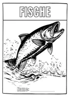 Vorschau - Mal- und Bastelvorlagen - Fische (Deckblatt zum Selbergestalten) - Seite 1