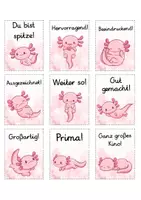 Vorschau - Bildkarten - Lobkärtchen für die Axolotlklasse - Lobkarten Axolotl - Seite 2