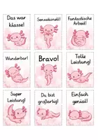 Vorschau - Bildkarten - Lobkärtchen für die Axolotlklasse - Lobkarten Axolotl - Seite 1