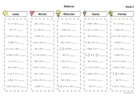 Vista previa - Hojas de trabajo - Multiplicación de números racionales - Deberes - página 3