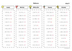 Vista previa - Hojas de trabajo - Multiplicación de números racionales - Deberes - página 2