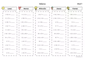 Vista previa - Hojas de trabajo - Multiplicación de números racionales - Deberes - página 1