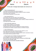 Vorschau - Quiz - Quiz zur kulturellen Vielfalt: Sachkunde 9. Klasse PDF+Word - Deckblatt