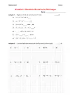 Vorschau - Test - Klassenarbeit Jg. 8 - Binomische Formeln und Gleichungen - Deckblatt
