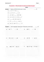 Vorschau - Test - Klassenarbeit Jg. 8 - Binomische Formeln und Gleichungen - Seite 3