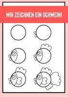 Vorschau - Arbeitsblätter - Schritt für Schritt - Wir zeichnen ein Schwein!! - Seite 2